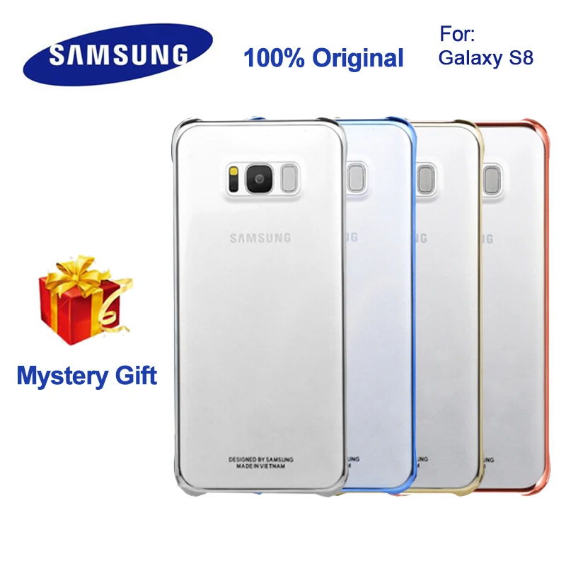 

100% Original Samsung Galaxy S8 cover with Transparent Anti-knock Electroplating Multicolorcase Transparent Business Style