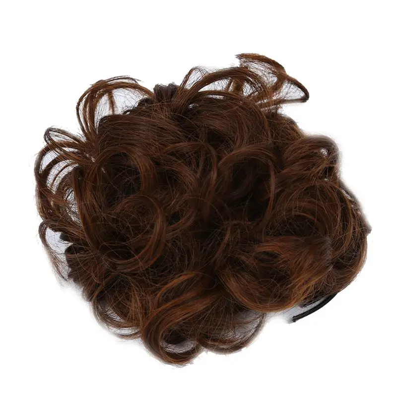 

Wavy Curly Synthetic Hair Bun Cover Hairpiece Clip in Scrunchie Hair Extensions Wig Cap Hair Net for Weave Hair Nets