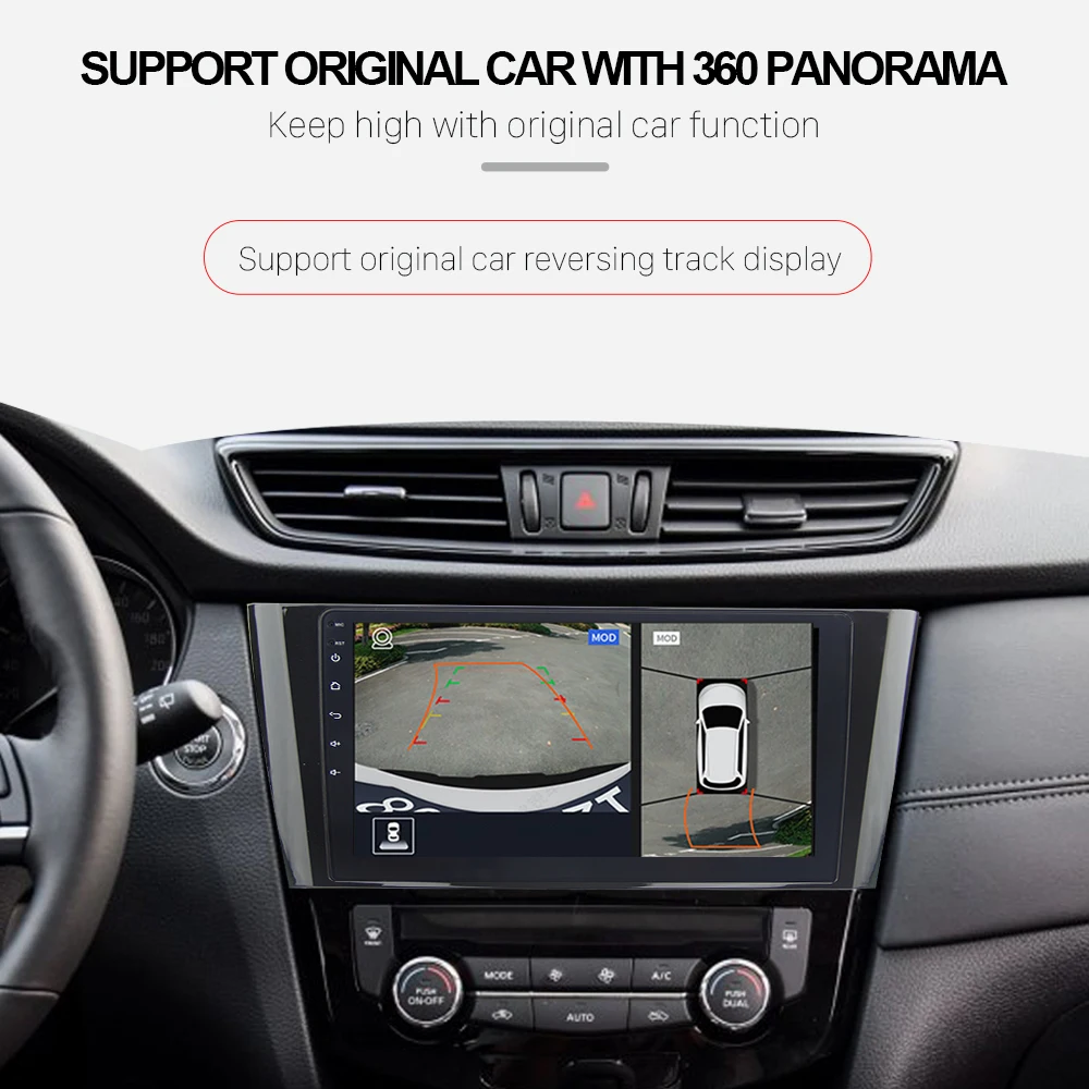 Sale Eunavi 10.2" Android 9.0 Car GPS Radio Player for Nissan X-Trail Qashqail 2014-2017 with Octa Core 4GB+32GB Stereo Multimedia 2
