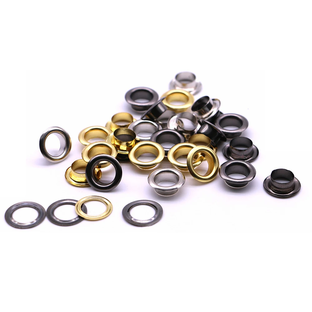 50 sets/pack(Outer diameter)13mm (internal)8mm (high)5mm brass grommet eyelets color gold Silver grey black Q-24