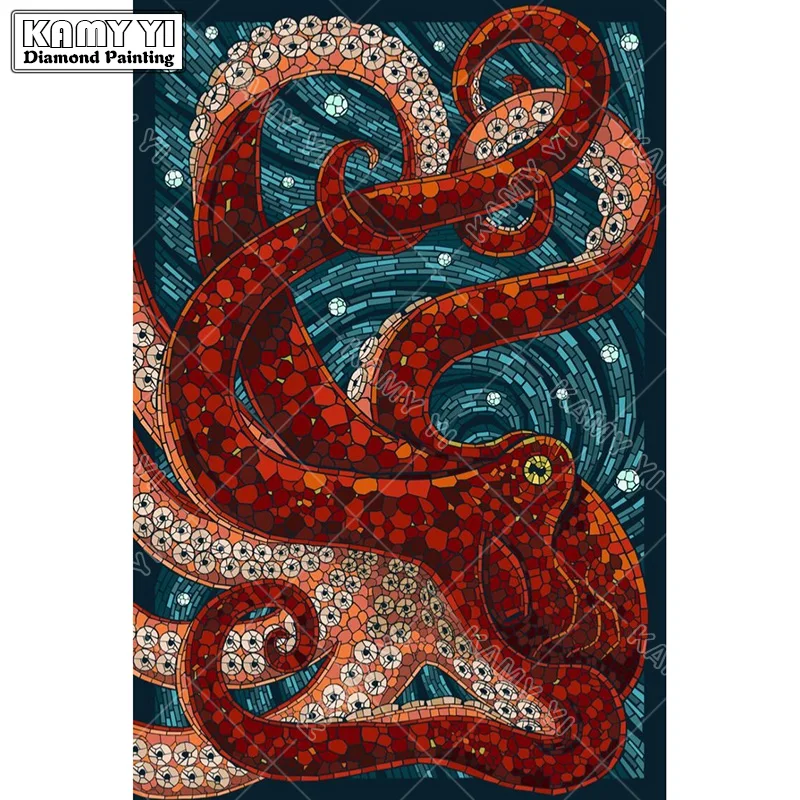 

Full Square drill 5D DIY Diamond embroidery Octopus Monster Diamond Painting Cross Stitch Rhinestone Mosaic decoration Gift