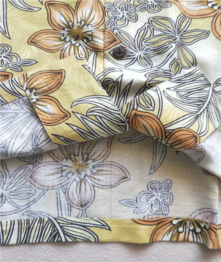 Гавайский печатных Chemise Homme шелк футболка с коротким рукавом Для мужчин половины рукав большой Размеры