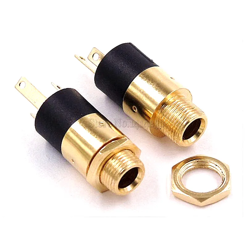 100PC 3 5MM cylindrical socket PJ 392 Stereo Female Socket Jack with Screw 3 5 Audio Video Headphone Connector PJ392 GOLD PLATED