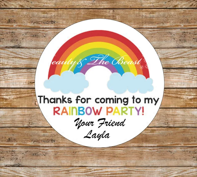 personalized gift stickers rainbow