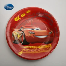 Бумажная тарелка с мультяшными автомобилями, 9 дюймов, 6 шт./лот, большое блюдо McQueen для мальчиков, украшение для дня рождения