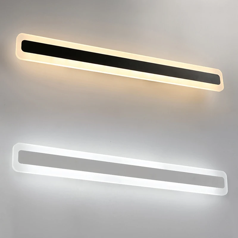 

0.4-1.2m Black/White Modern Acrylic LED Wall lamp For Bedroom Bathroom Mirror Bedside sconce lamp AC85-265V Dresser Wall Lights