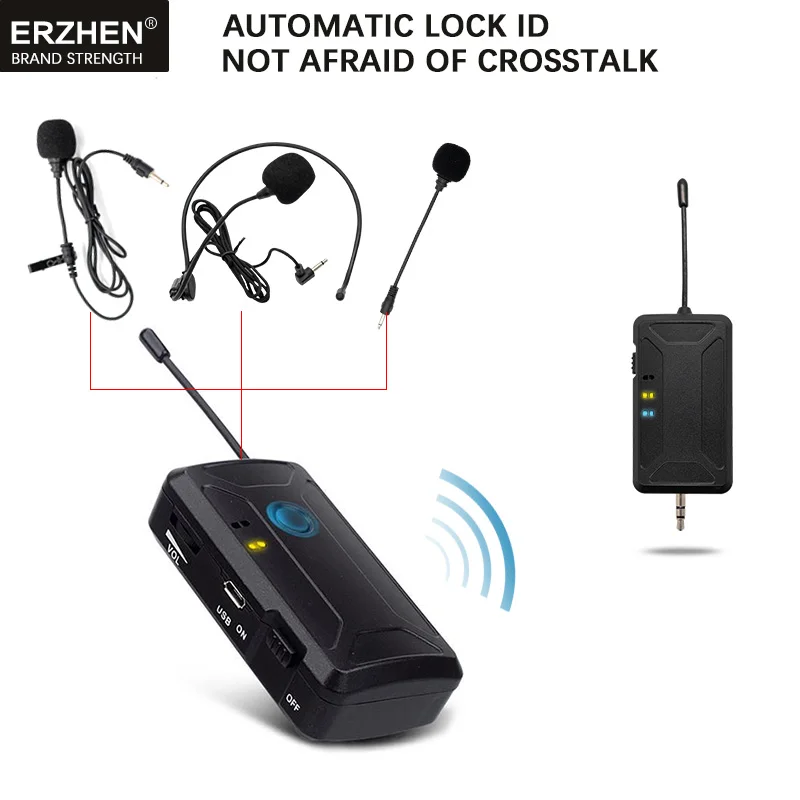 

Professional wireless microphone lavalier microphone teaching self-locking IP charging USB headset Bluetooth
