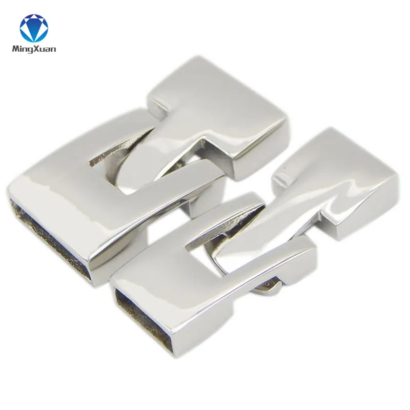 

1 set Stainless Steel Silver Buckle Clasps End Caps Fit 10x3/14.1x4mm DIY Flat Leather Cord Bracelets Jewelry Making Findings