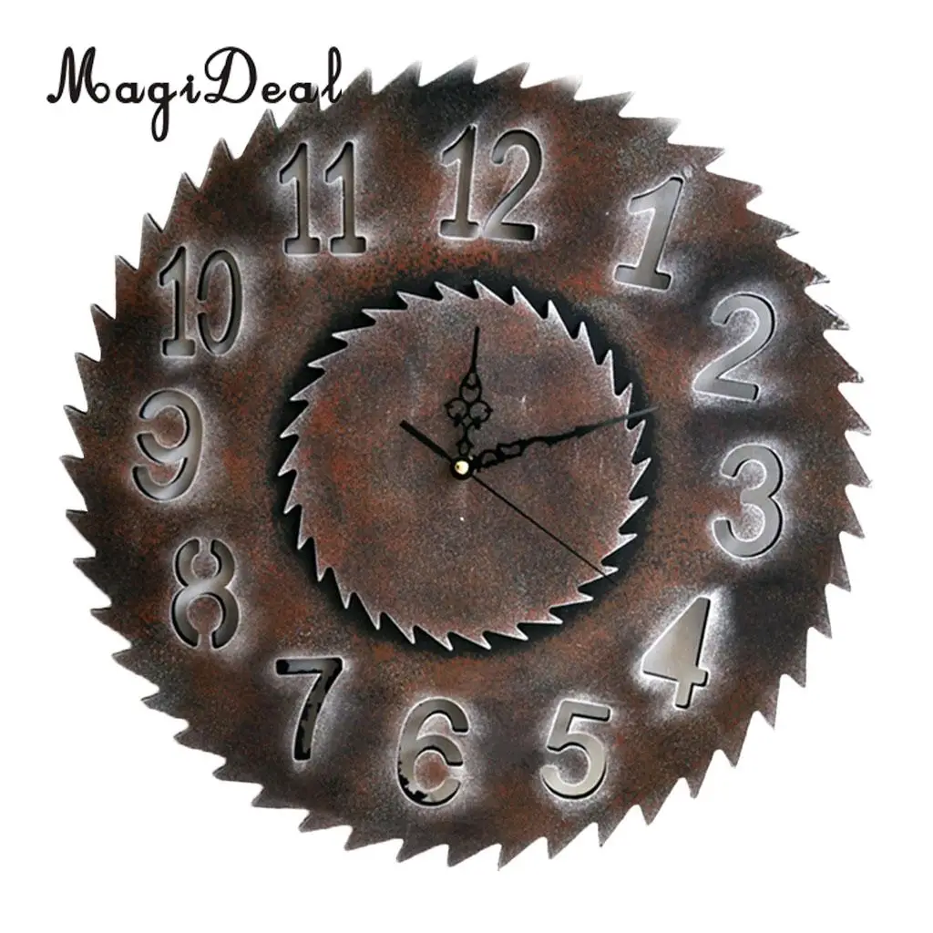 Industrial European Vintage 3D Rustic Decorative Gear Wooden Vintage Wall Clock