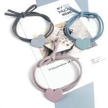 1 шт., веревка для волос для девочек, кольцо для волос с сердечком, ручной работы, двойная веревка для волос, мягкие Аксессуары для волос, лента G0409