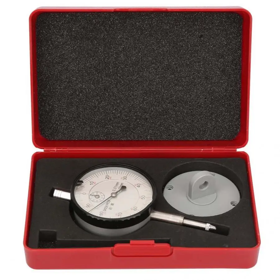 1 шт. тестовый индикатор алюминиевый корпус ударопрочный 0-10 мм Циферблат тестовый индикатор 0,01 мм Циферблат шкала прибор измерение инструмент