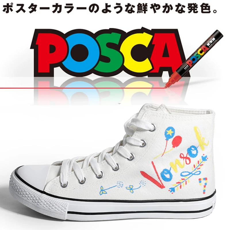 12 шт./партия Uni Posca PC-1M Краска Маркер-очень тонкий пуля Tip-0.7mm 12 цветов Чехол