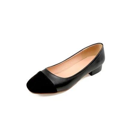 Chainingyee/милые лоферы с квадратным носком для свиданий; удобная женская обувь на плоской подошве без застежки; цвет РОЗОВЫЙ, золотистый, черный - Цвет: black