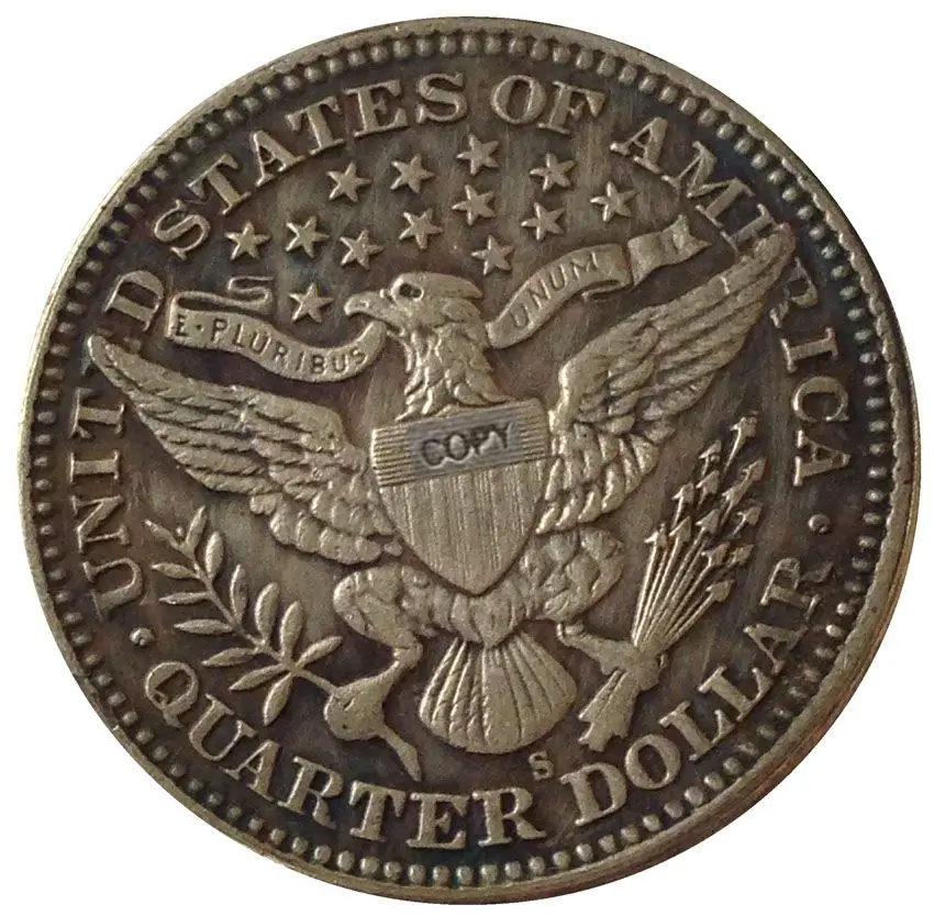 Дата 1913 1913-D 1913-S 1914 1914-D 1914-S 1915 1915-D США четверть доллара Барбера долларовые монеты КОПИЯ - Цвет: 1914-S