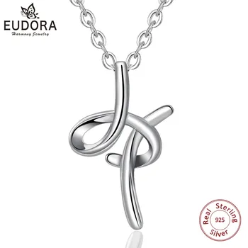 

EUDORA Unique 925 Sterling Silver H Letter Name Pendant Necklace For Women Man Fashion Personalized Jewelry girl Gift CYD109H