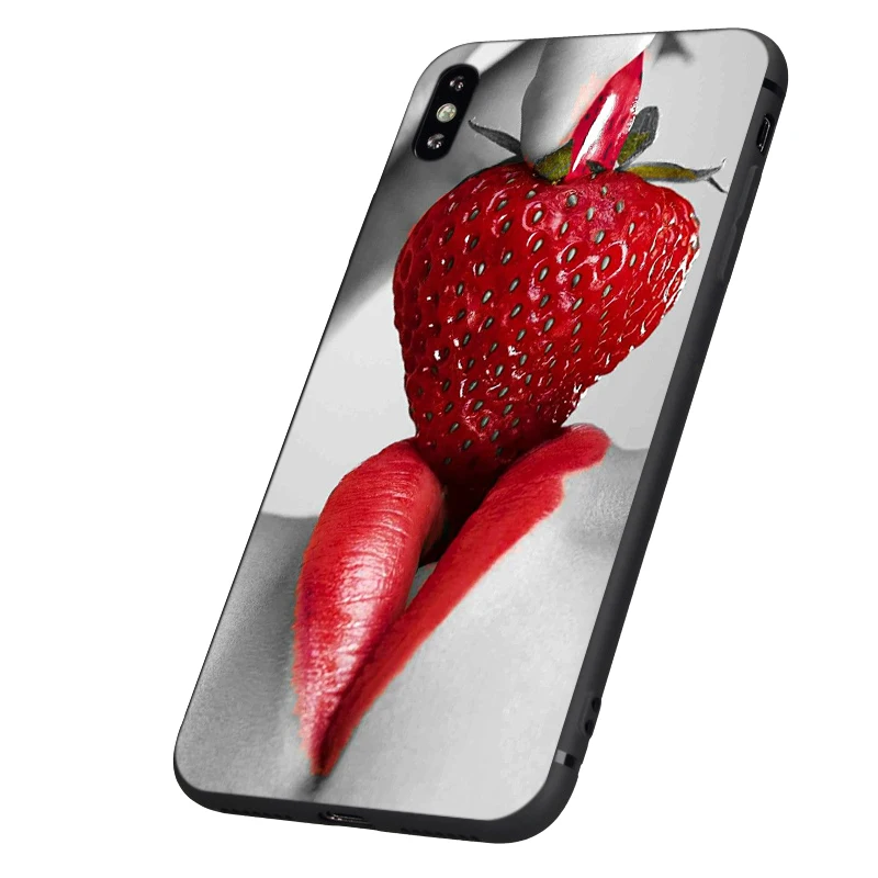 Черный чехол из ТПУ для iphone 5 5s se 6 6s 7 8 plus x 10 силиконовый XR XS 11 pro MAX с красными