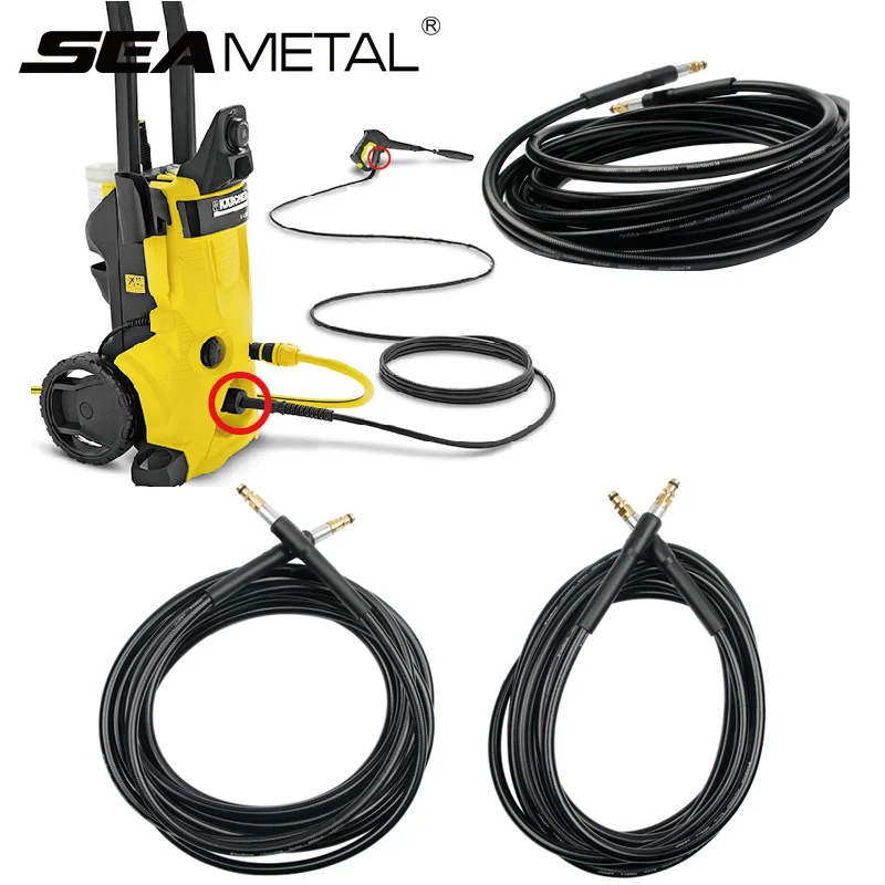 

For Karcher K2 K3 K4 K5 High Pressure Washer 5 8 Meters Double Head 1PC Water Cleaning Hose Extension Hose High Pressure Cleaner