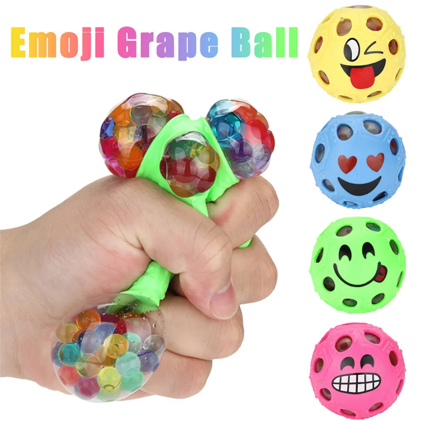 

Novelty Fun Emoji Grape Ball Mesh Squishies Pressure Ball Stress Reliever Toys For Kids Pets As Gift 6cm Sep#2
