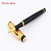 Роскошная качественная 9235 ручка с золотистой верхней частью корпуса черная цветная деловая офисная Средняя Ручка-роллер Новинка
