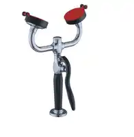 WJH0355A Desktop mobile double mouth laboratory eyewash with stainless steel hose.