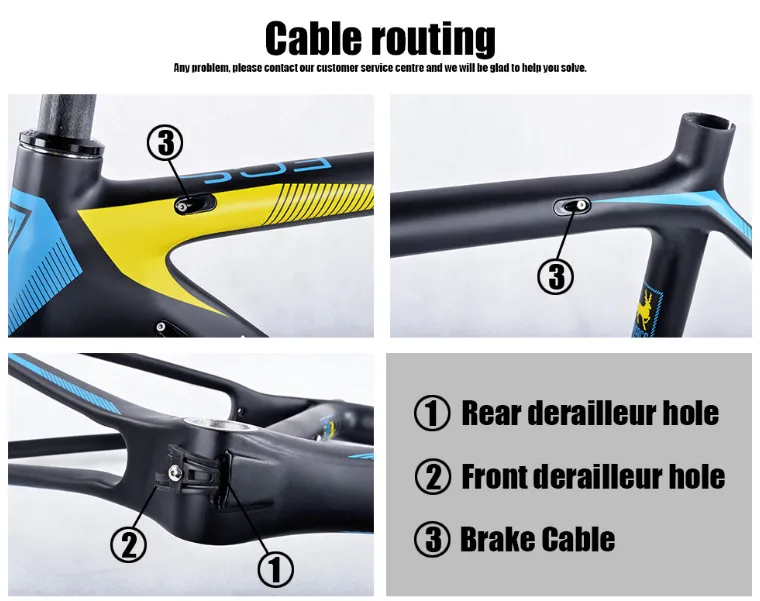 Excellent 2017-2018 Tideace aero Cadre Route Frameset Made in China Carbon Fiber Road Bike Frame Bicycle Frame 50/53/55cm 19
