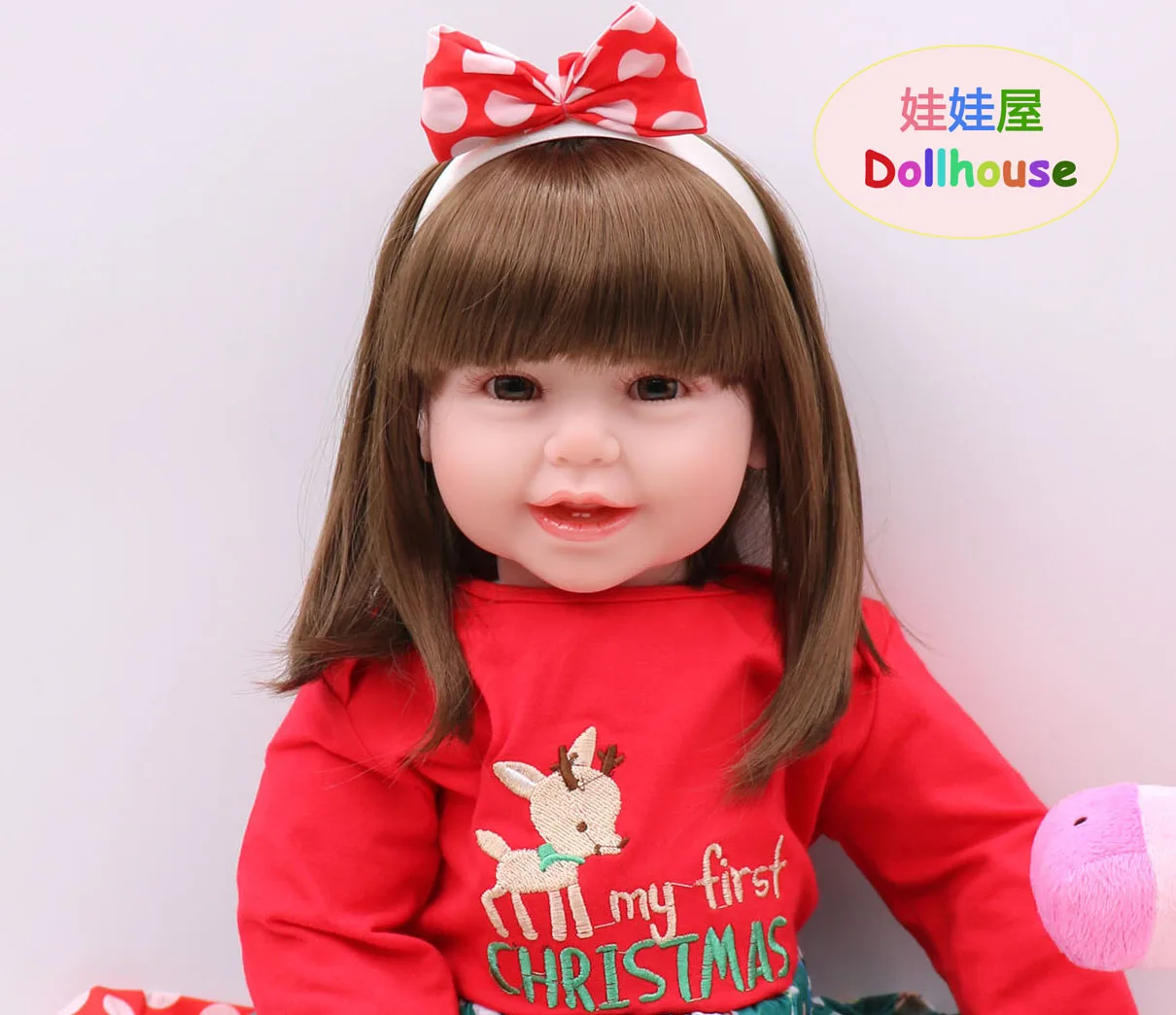 

forrsdor 60cm Vestido Vermelho de silicone macio boneca realistas renascer baby bebe reborn corpo de silicone inteiro realista.