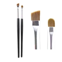 Профессиональная Кисть для глаз, бровей, угловая + круглая, 2 шт., кисти для макияжа глаз, подводка для бровей, гель, крем, пудра, Аппликатор Косметики - изображение