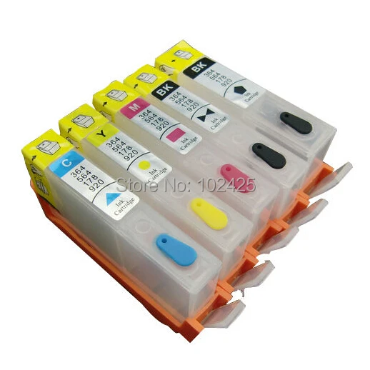 

5 Refillable ink cartridge with chip HP 564 XL Photosmart D5460 D7560 C309 B8550