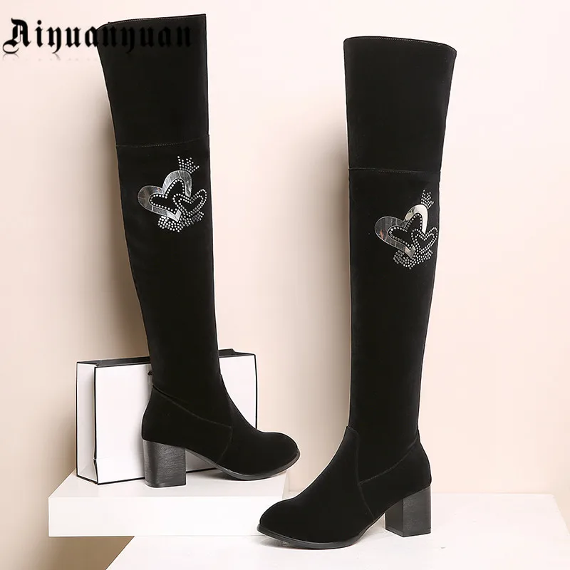 

2017 over-the-knee women boots warm plush plus EUR size to 41 42 43 44 45 46 47 48 leisure style PU leather boots FREE DELIVERY