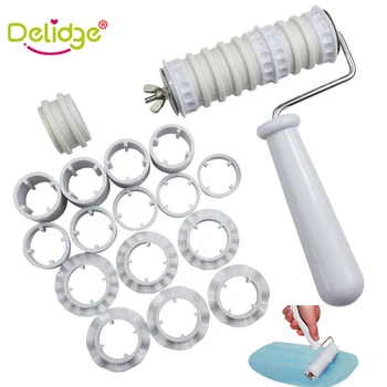 

1 Set Pie Pizza Cookie Cutter Pastry Plastic Baking Tools Cake Embossing Dough Roller Lattice Fondant Decorating Tools