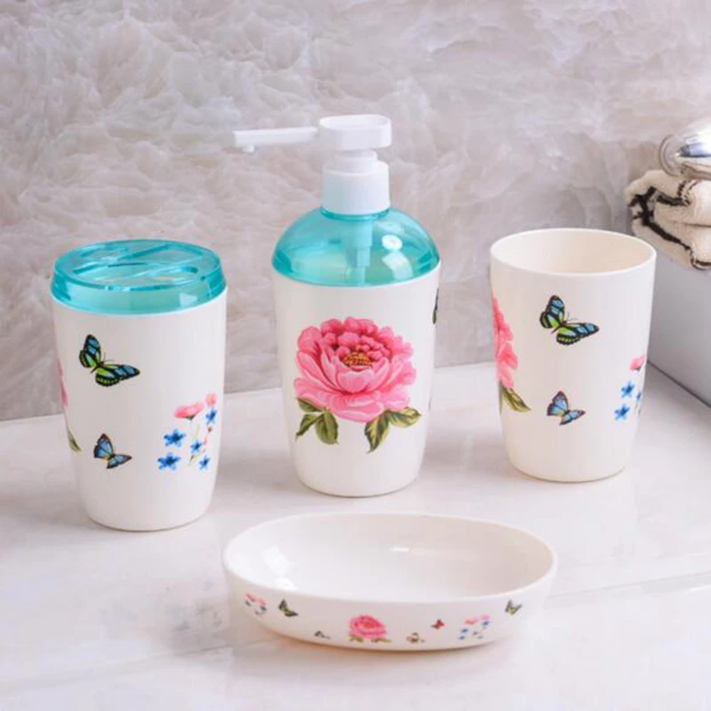 2017 plastic bathroom set high quality bathroom products three piece