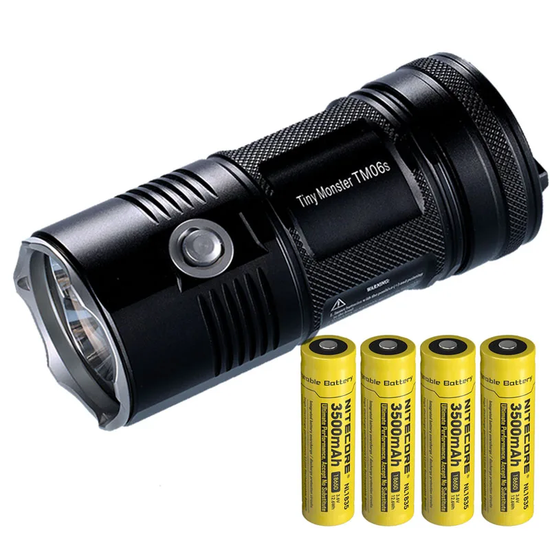 Бесплатная доставка Nitecore TM06S + 4x18650 аккумуляторные батареи поисковый фонарик CREE U3