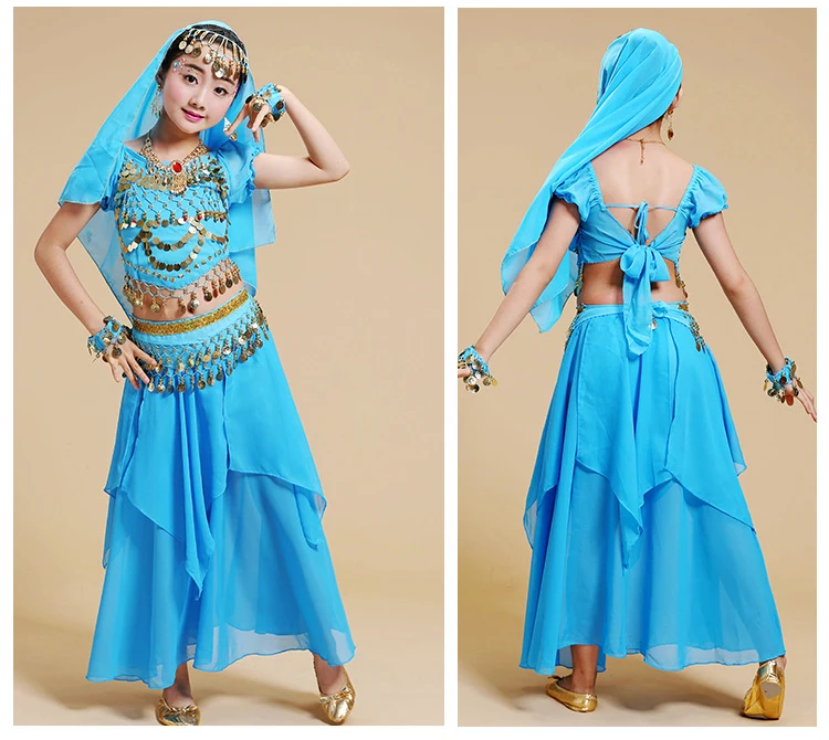 New Kids Belly Dance Costume Children Dance Costumes Girl Belly Dance Dancer Clothes Kid Indian Dance Costumes For Kids 4pcs/set