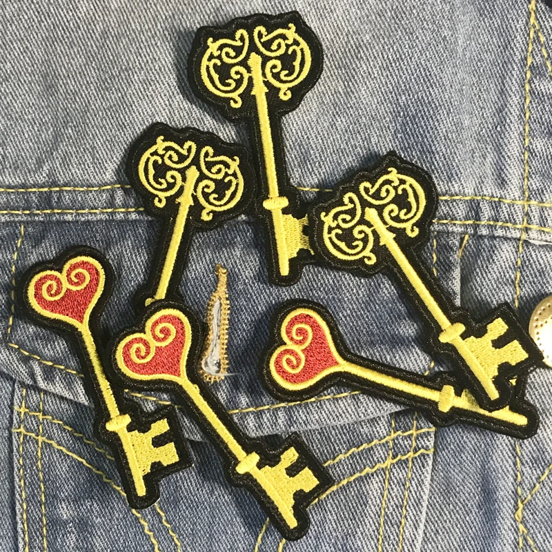 

KEY Patch Food DIY Small Cheap Embroidered Cute Patches Hippie Iron On Kids Cartoon Patches For Clothes Stickers