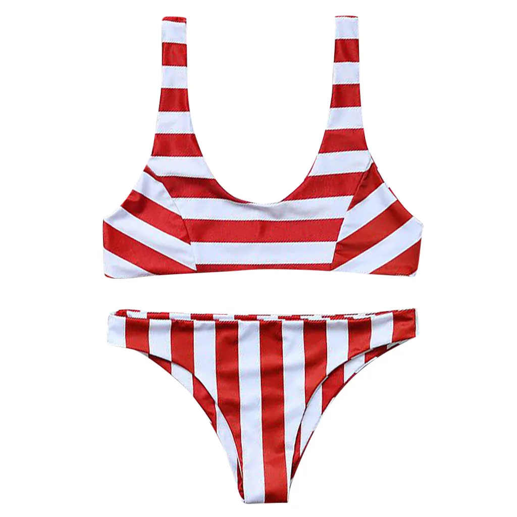 

SAGACE Swimsuit Women Two Pieces with Push Up 1 Set Summer Women Sexy Striped Bikini Liner Bra Bathing Suit Beach Swimwear