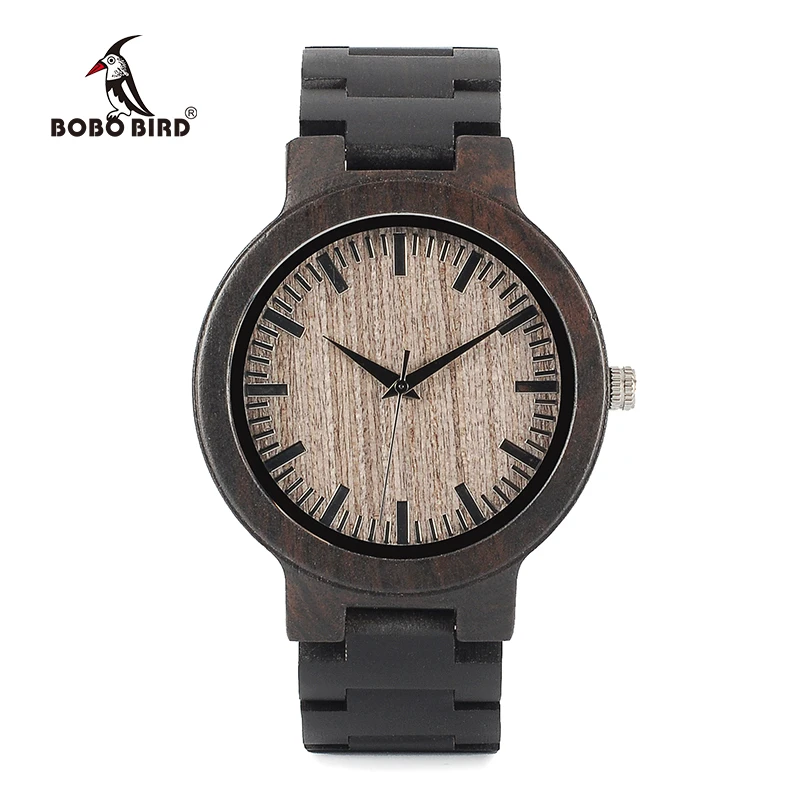 BOBO BIRD WC30 Mens Wood Watch Full Ebony Wooden Quartz Watches Japan 2035 Miyota Movement Wood Band Watch for Men BOBO BIRD WC30 Mens Wood Watch Full Ebony Wooden Quartz Watches Japan 2035 Miyota Movement Wood Band Watch for Men