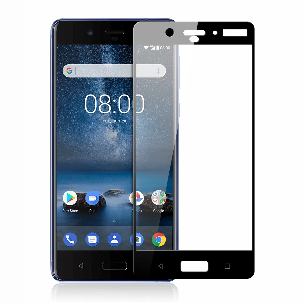 KNO1371_2_Full Screen Cover Tempered Glass for Nokia 8 5.3 inch