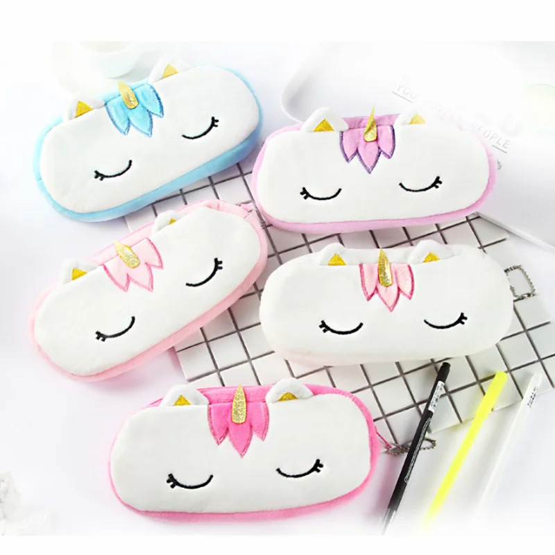 

Unicorn Multi-function Storage Bag Face Pattern Data Cable Charger Fingertips Pencil Package Zipper Bag Portable Zip Lock