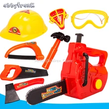 Abbyfrank игрушечный инструмент для ремонта моделирования, пластиковый игровой домик, игрушка для моделирования, детский набор инструментов, цепная пила и шлемы, топорные молотки, защитные пилы
