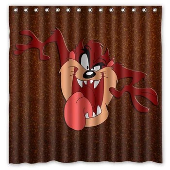 

Tasmanian Devil&Taz Robinson Pattern Printed Polyester Shower Curtain Waterproof Home Bathroom Curtains 180x180cm