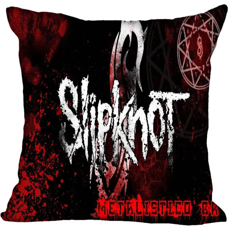 Пользовательские логотип Slipknot квадратная Наволочка на заказ молнии чехол для подушки 40x40,45x45 см(с одной стороны - Цвет: Pillowcase 7