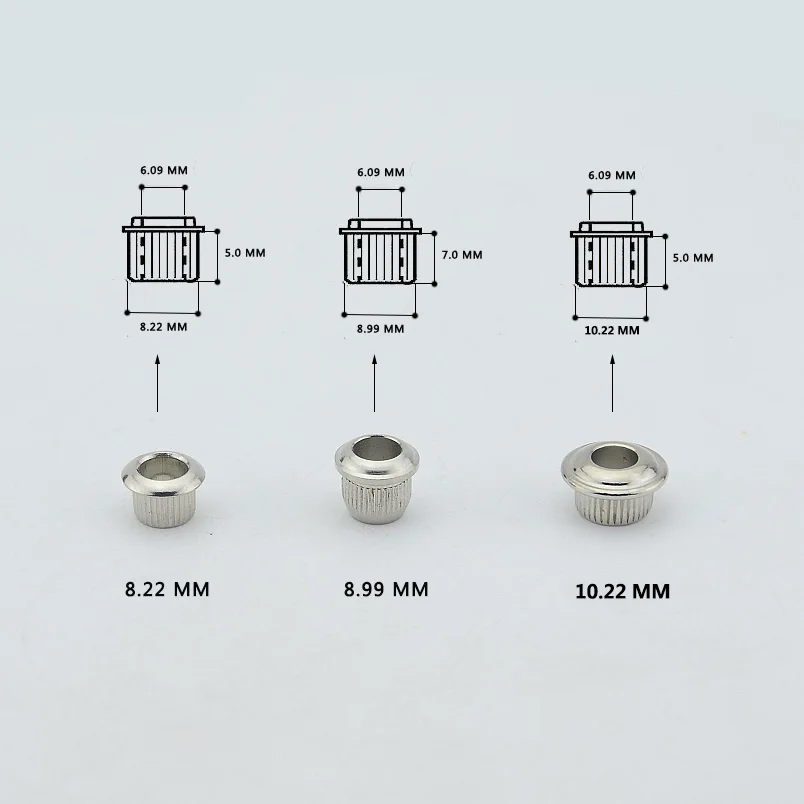 1 комплект(6 шт.) металлические винтажные гитарные головки-тюнеры гайки/втулки/наконечники и шайбы никель Сделано в Корее