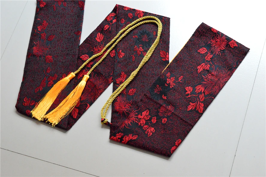 Красивая мягкая и нежная шелковая сумка для меча, подходящая для японского самурайский меч катана с красным цветком