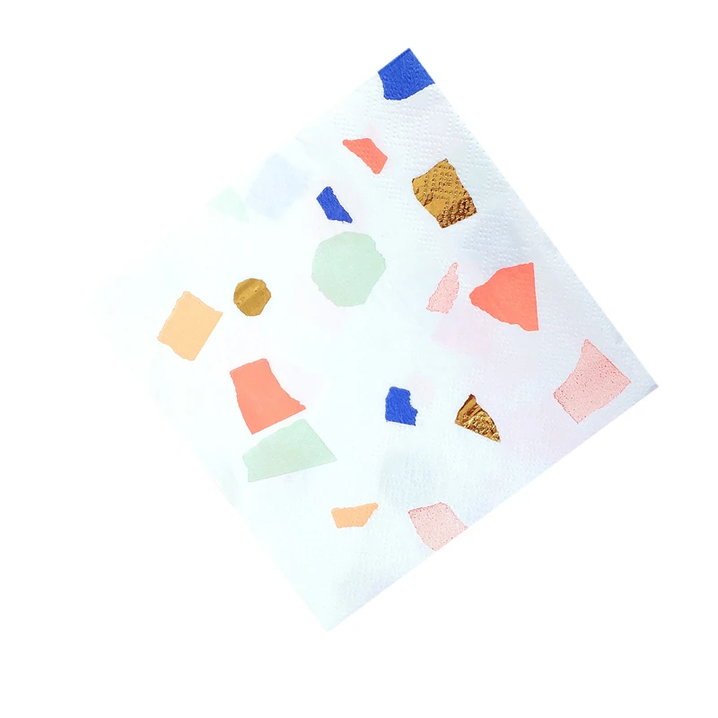 Ipalcan красочные Нерегулярные геометрические панда шаблон шестиугольный бумажный тарелки салфетки для стаканчиков одноразовые трубочки
