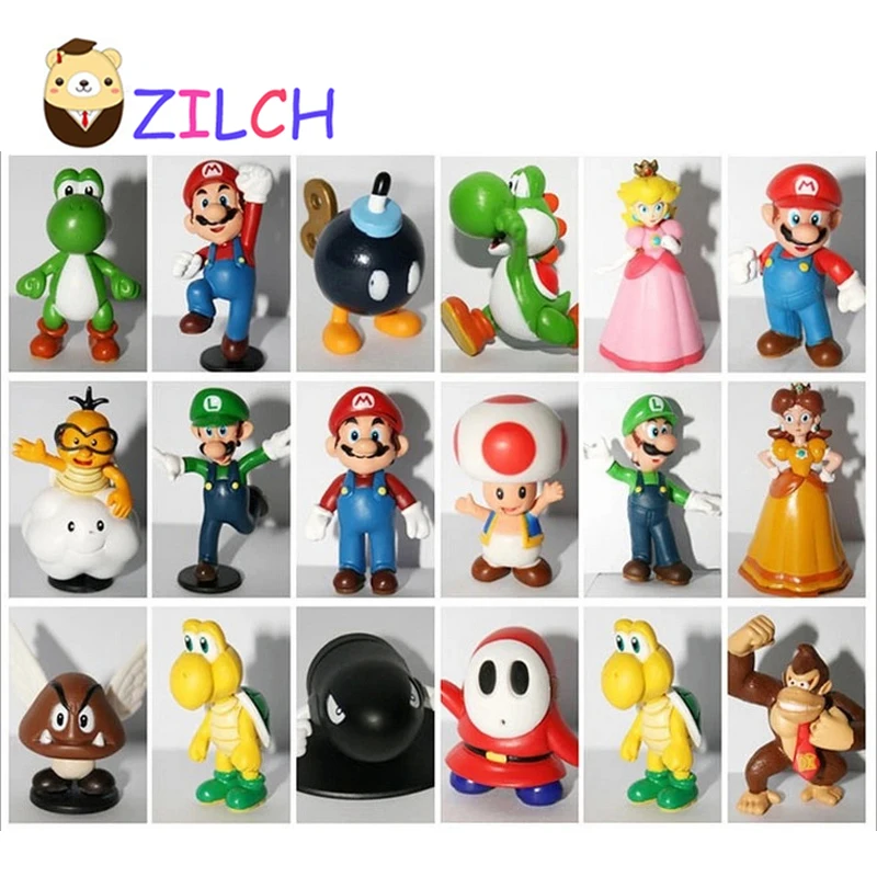 Мини фигурки Super Mario Bros из ПВХ 3 5 6 см 1 2 дюйма 18 шт./лот|dolls for kids|doll fortoy doll |