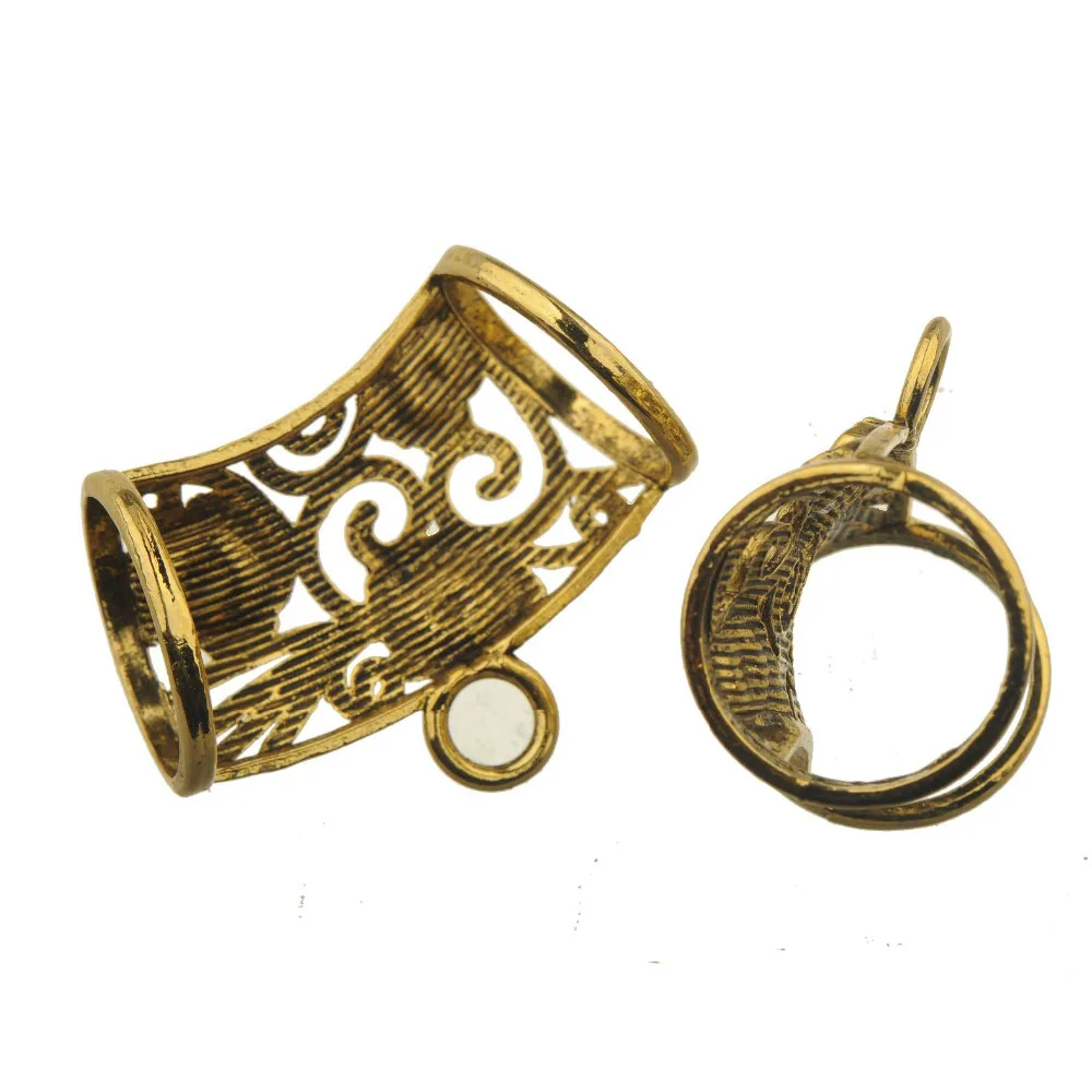 10pcs Necklace Scarf Bails Connectors Gold Tone Large Charms Pendants Findings