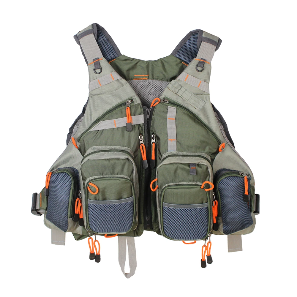 Colete de Pesca com Mosca Bolso de Malha Esportes ao ar Livre dos Homens ao ar Novo Tamanho Ajustável Livre Caça Pesca Colete Mutiple 4 Masculino mosca pesca colete tamanho ajustável vários
