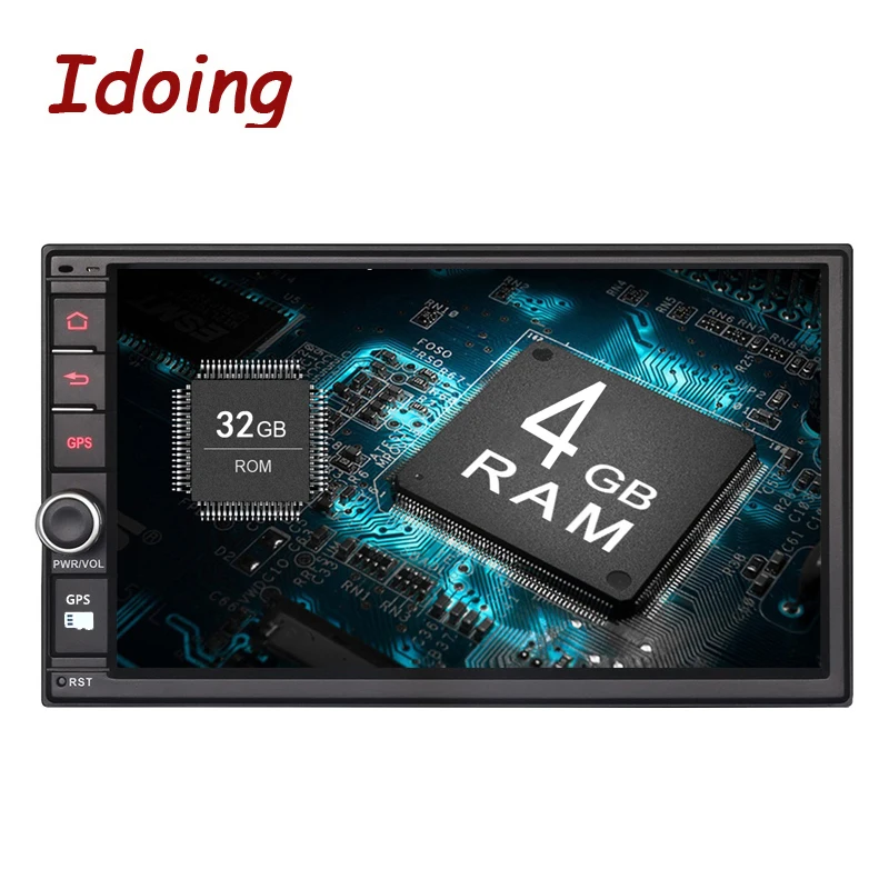 

Idoing 4GB RAM 32G ROM Steering-Wheel 7" Universal 2Din Android 8.0 Car DVD Multimedia Player GPS Navigation 1024*600 Radio wifi