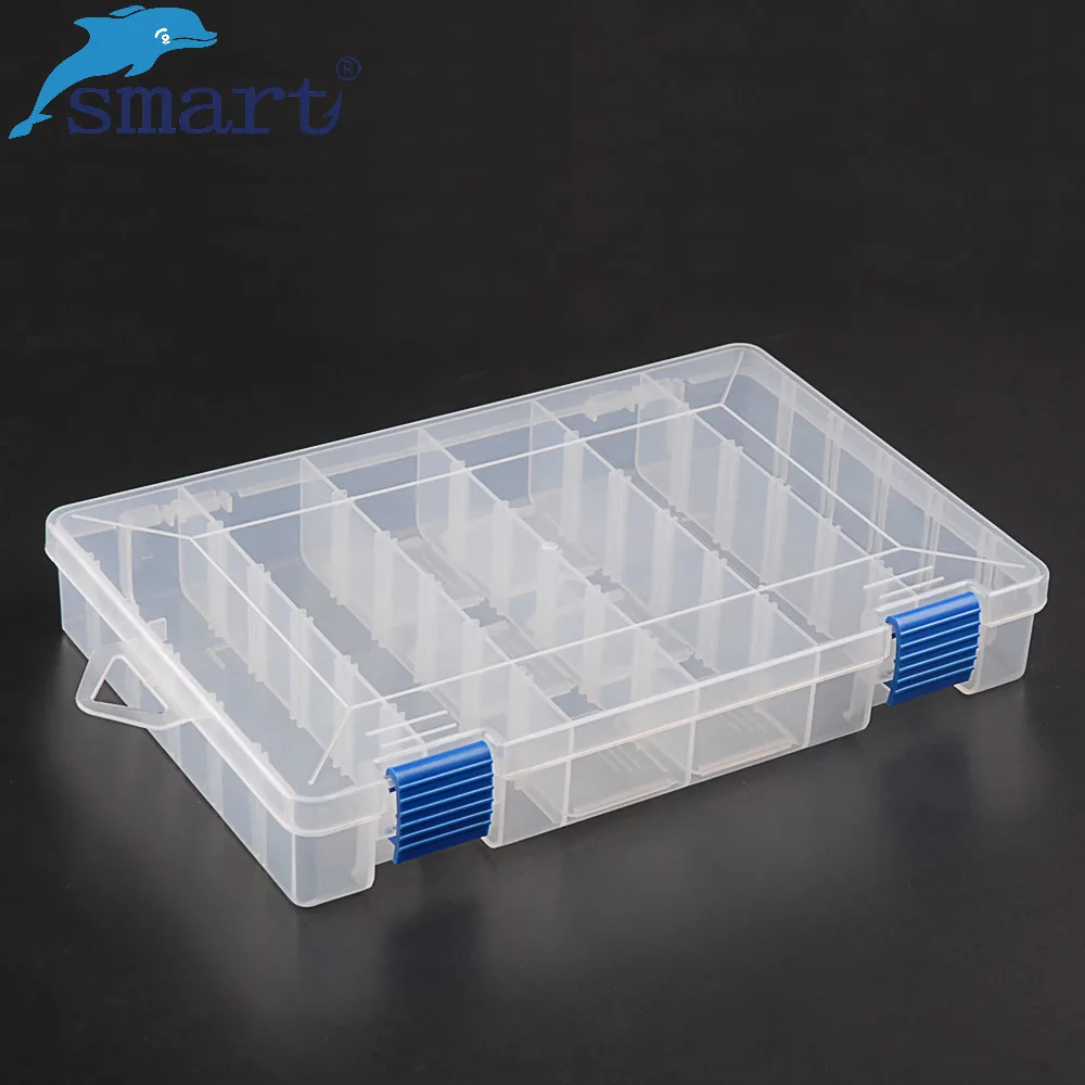 

Smart Adjustable 6 Compartment Fishing Box Plastic Fishing Lures Tackle Hooks Baits Storage Case Box Carp Fishing Accessories