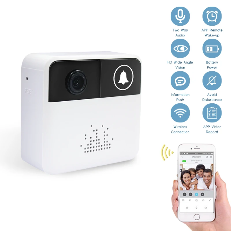 

Video Intercom Wireless WiFi Video Ring Doorbell Battery Camera IP 720P Two Way Audio Free APP Remote View